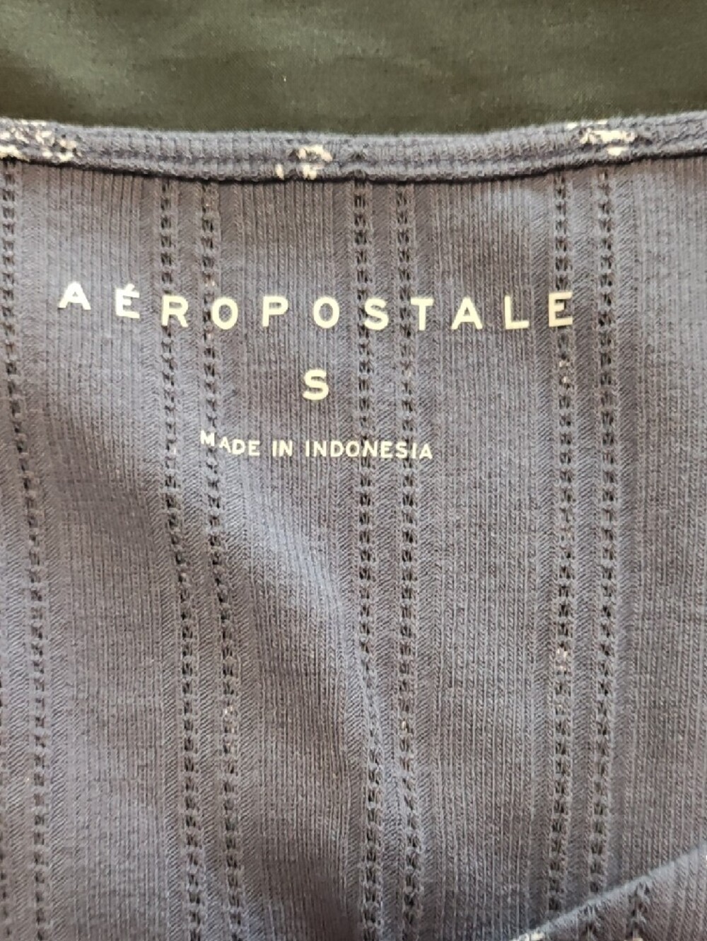 Aeropostale Navy Blue Ribbed Knit Top - Picture 2 of 5